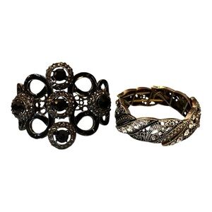 Bundle of 2: Costume Victorian Inspired Jewelry Bracelets with Sparkle